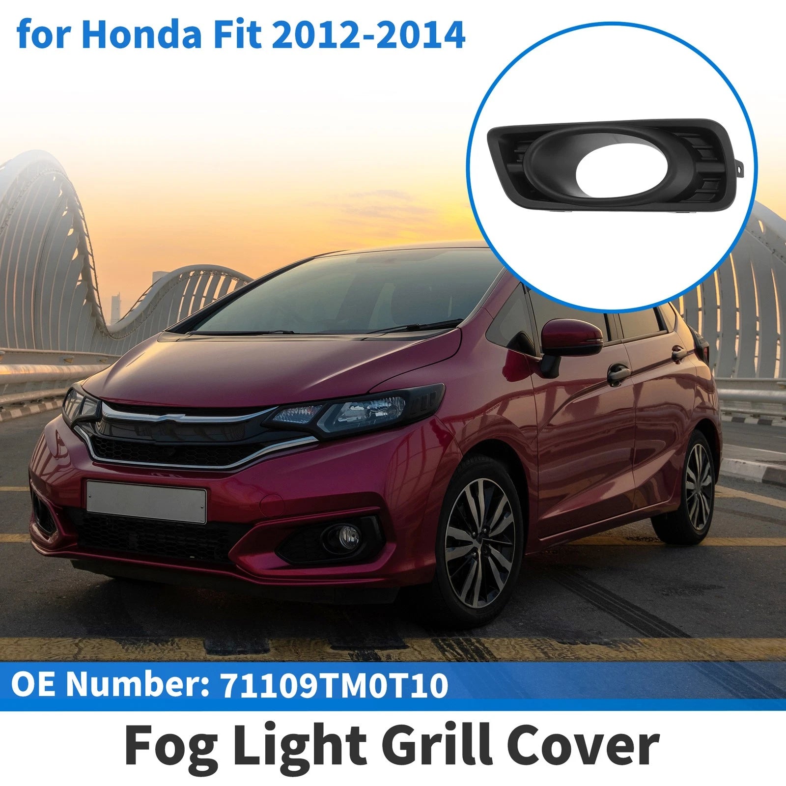 Front Left Fog Light Grill Replacement for Honda Fit (2012–2014)