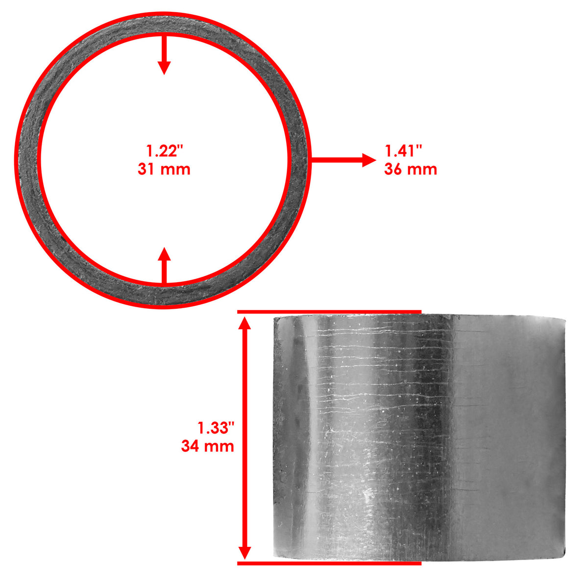 Exhaust Muffler Gasket Replacement for Suzuki LT-4WDH Quadrunner (1987–1989)