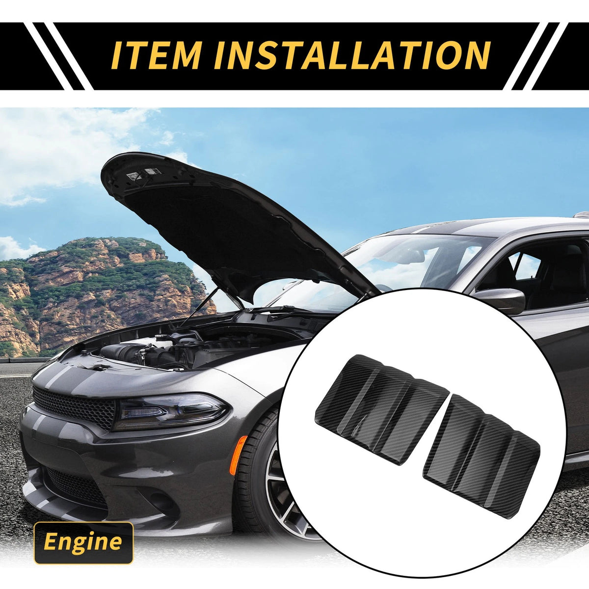 Carbon Fiber Engine Shroud Cover Set for Toyota Tundra (2022–2024)