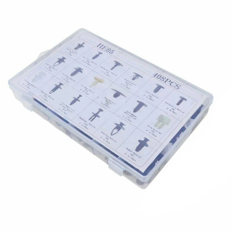 408pcs Clips Fastener Kit for Auto (Nylon Retainer)