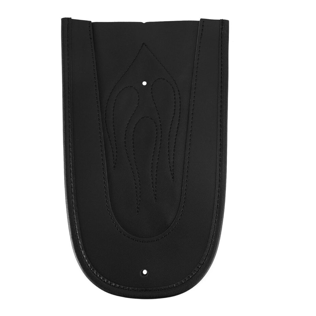 Solo Seat Rear Fender Bib for Harley Sportster 1200 883 - Black PU Leather Flame Stitch