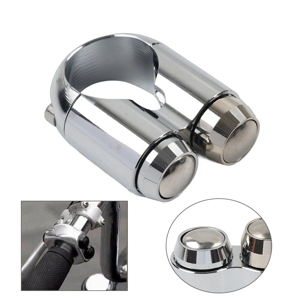 1" Handlebar Switch 2 Button Horn Light Control Chrome for Harley Dyna (1991–2023)
