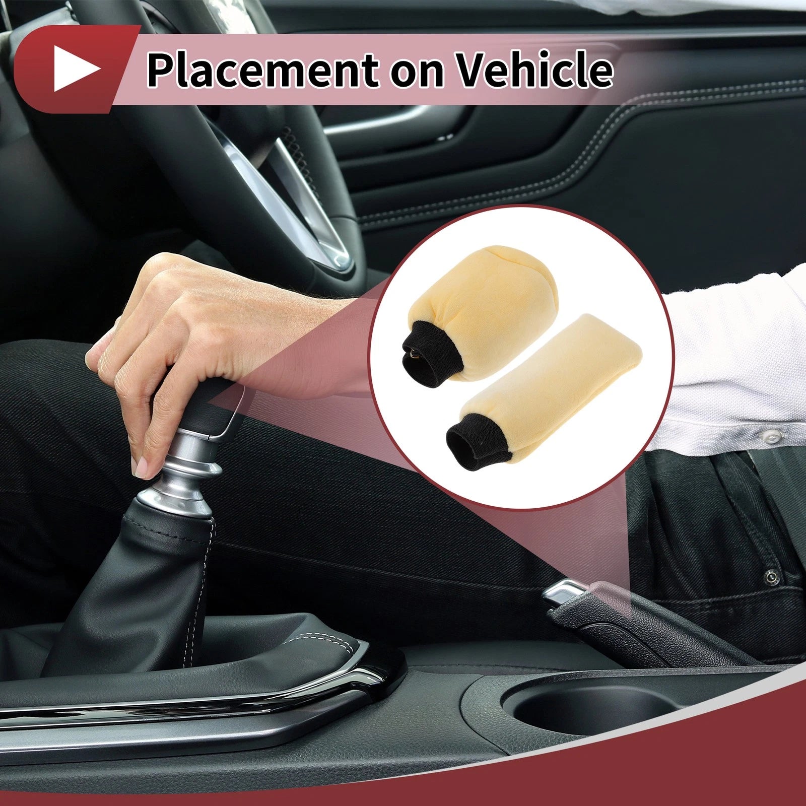 Gear Knob Protector & Handbrake Cover for - Plush Beige