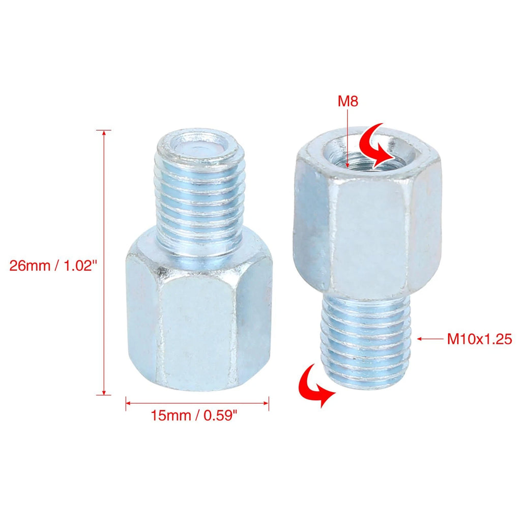 Rearview Mirror Adapter Left Hand 8mm to 10mm for Motorcycle Bike (5 Pack)