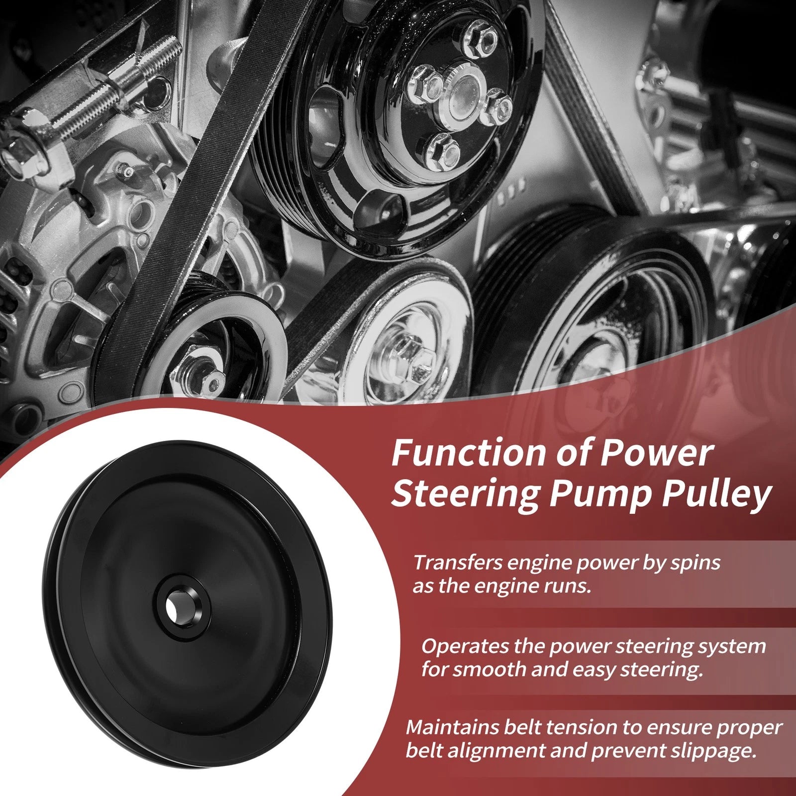 Power Steering Pump Pulley 1 Groove Replacement for Chevy Camaro (1970–1974)