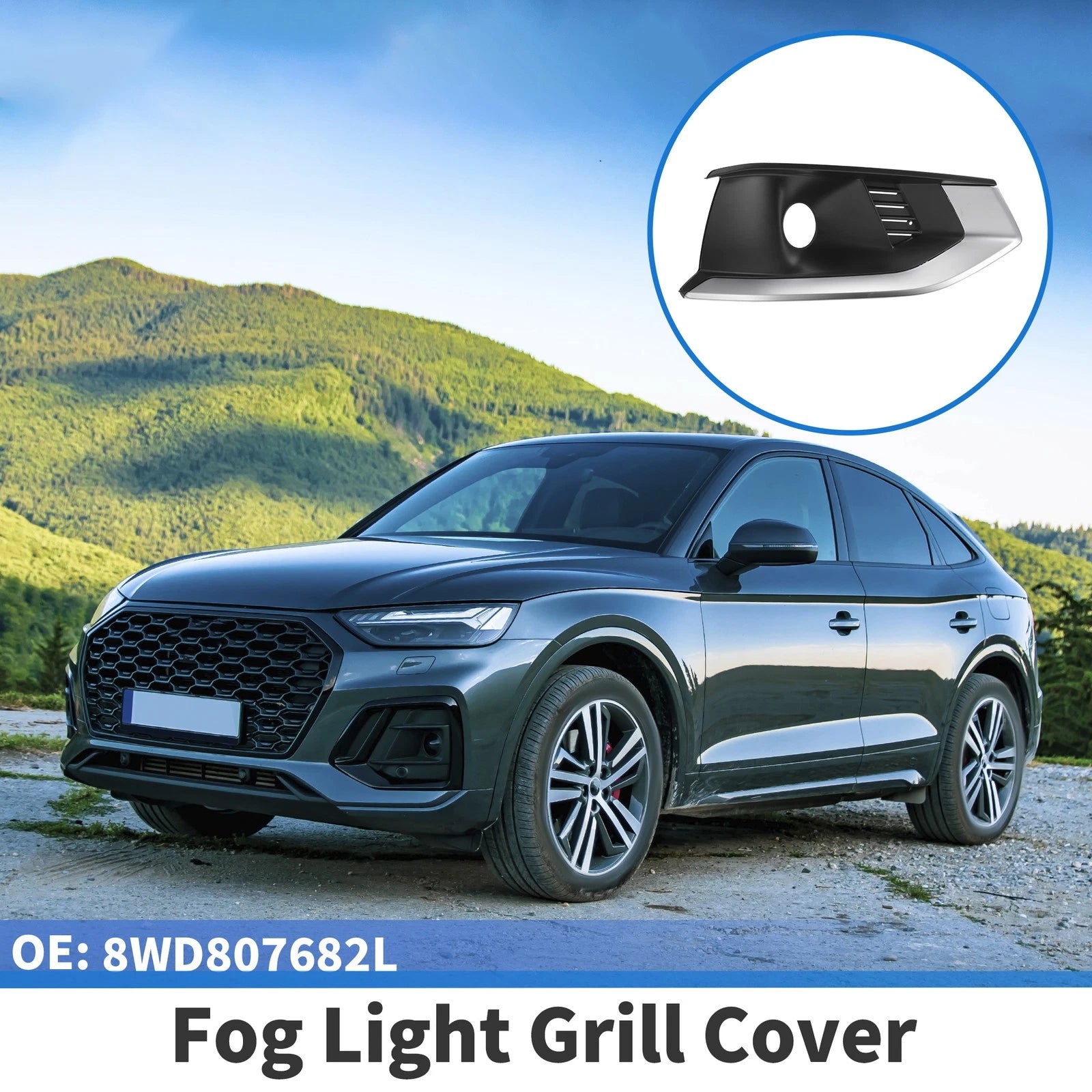 1pc Front Right Fog Light Grill Replacement for Audi A4L (2020–2022)