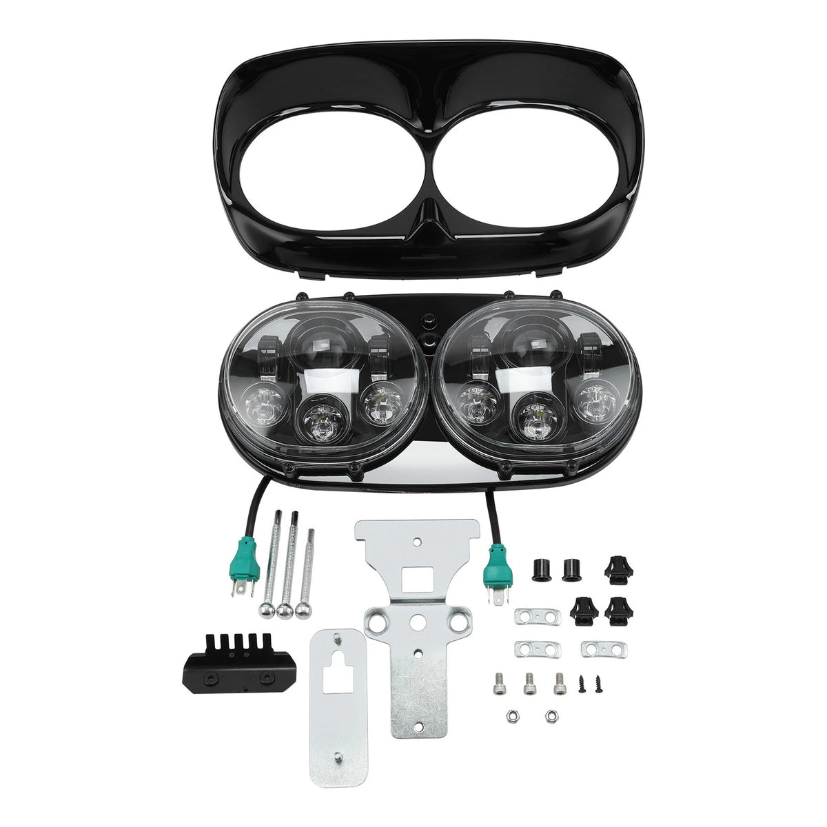2X 5 3/4" Dual LED Projector Headlight for Harley Road Glide (1998–2013)