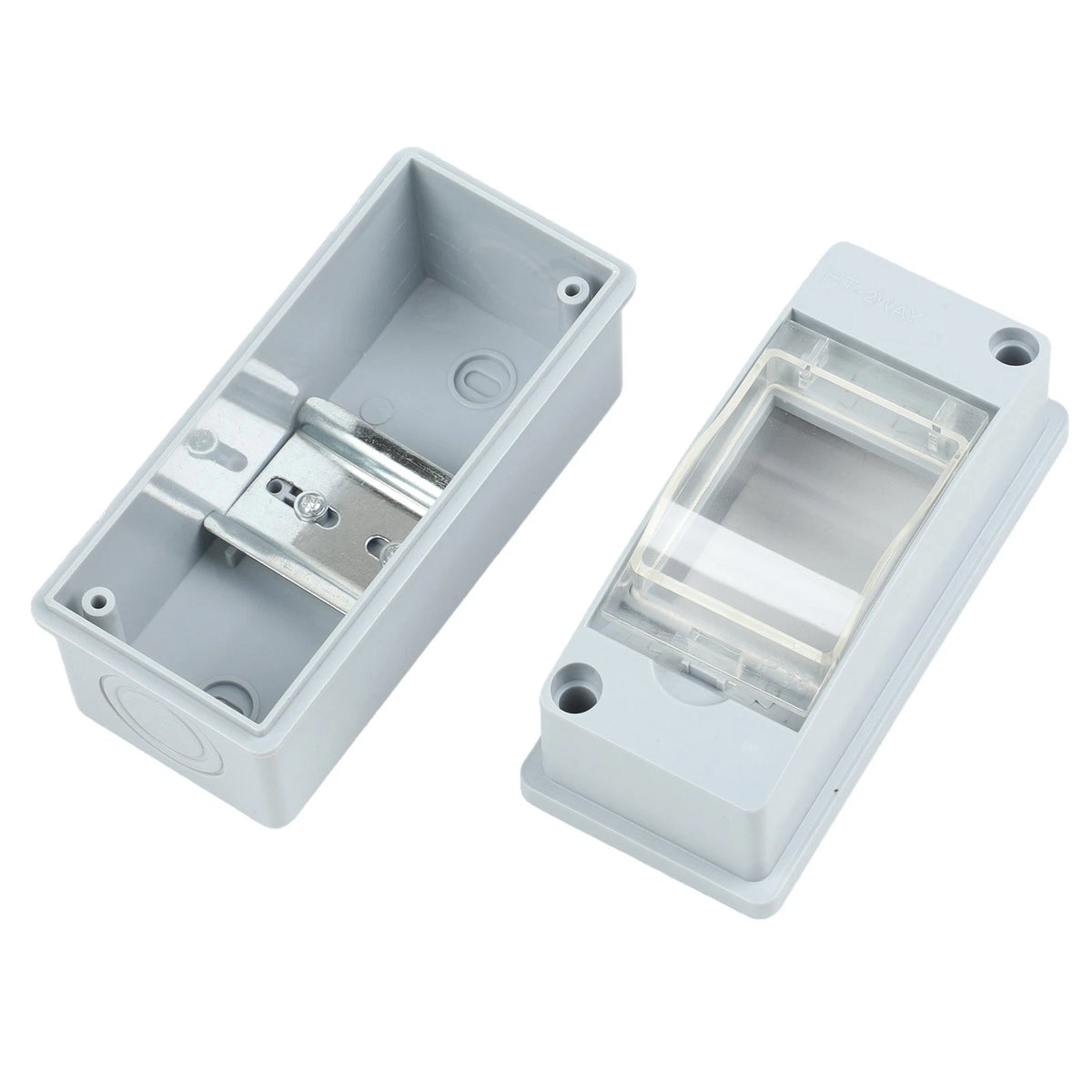 Fuse Switch Box IP65 Waterproof 2 Way 40A 30mA RCD Horizontal Row