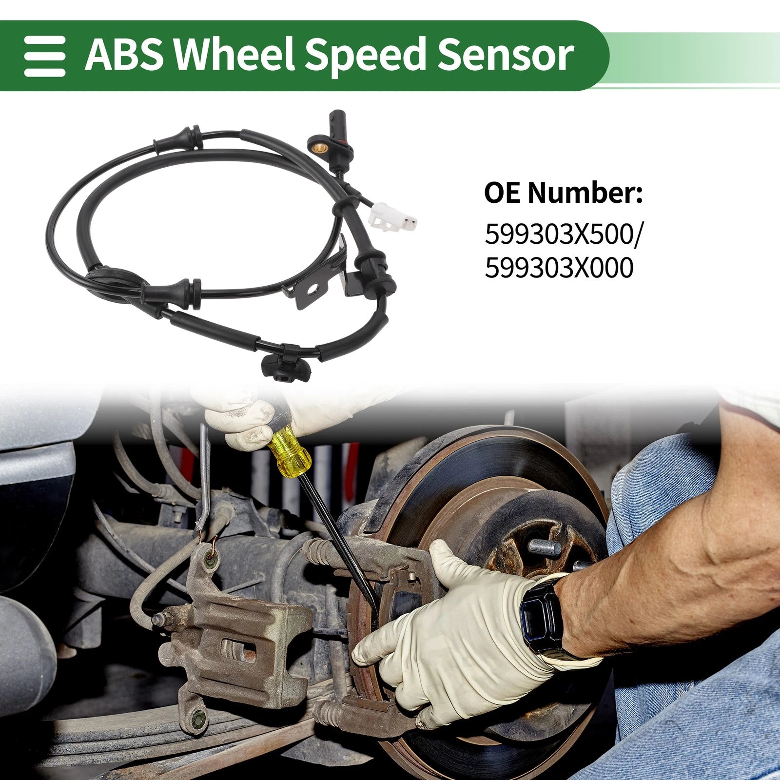 ABS Wheel Speed Sensor Front Left Replacement for Hyundai Elantra (2013–2014)