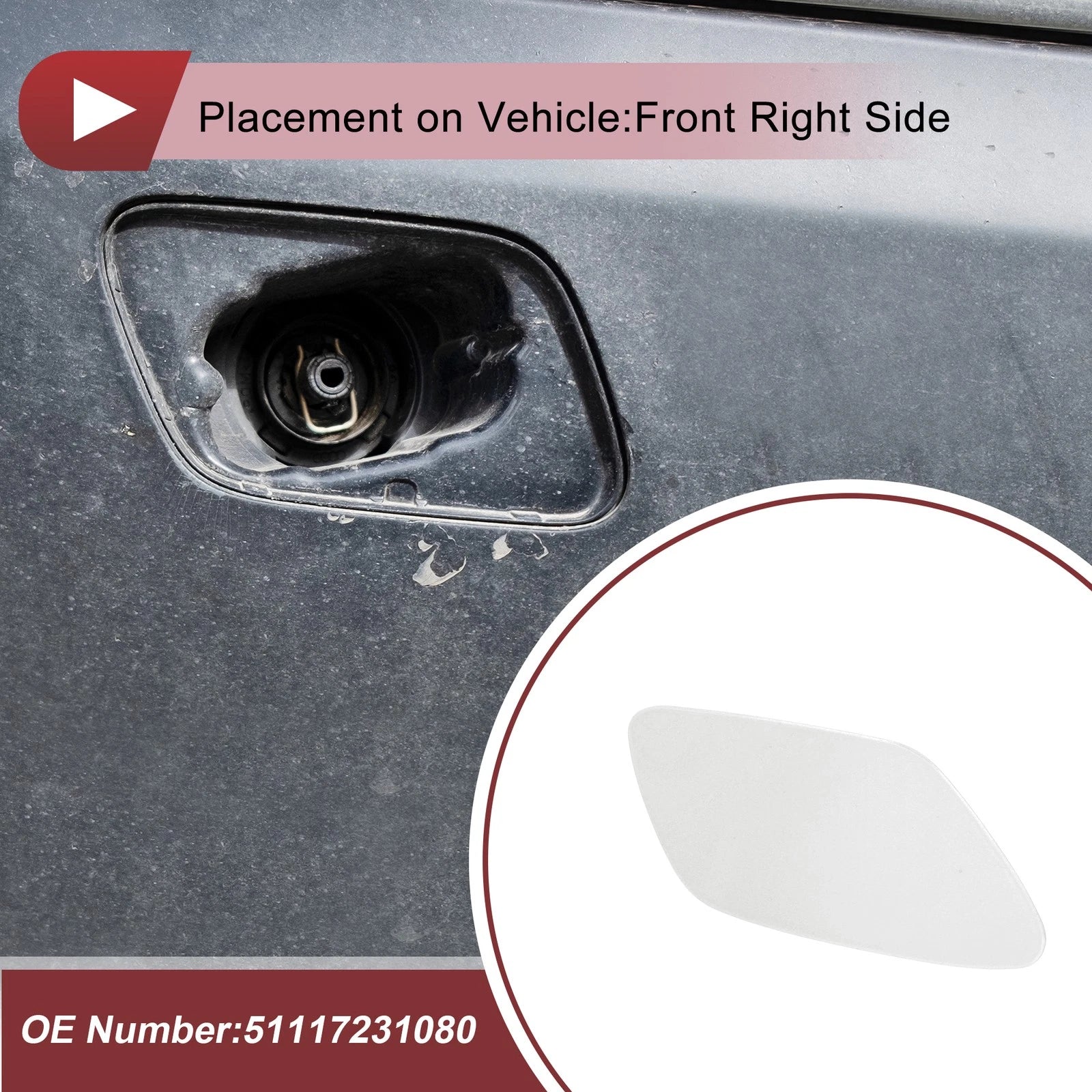 Headlight Washer Nozzle Cover Cap for BMW Z4 (2009–2016)