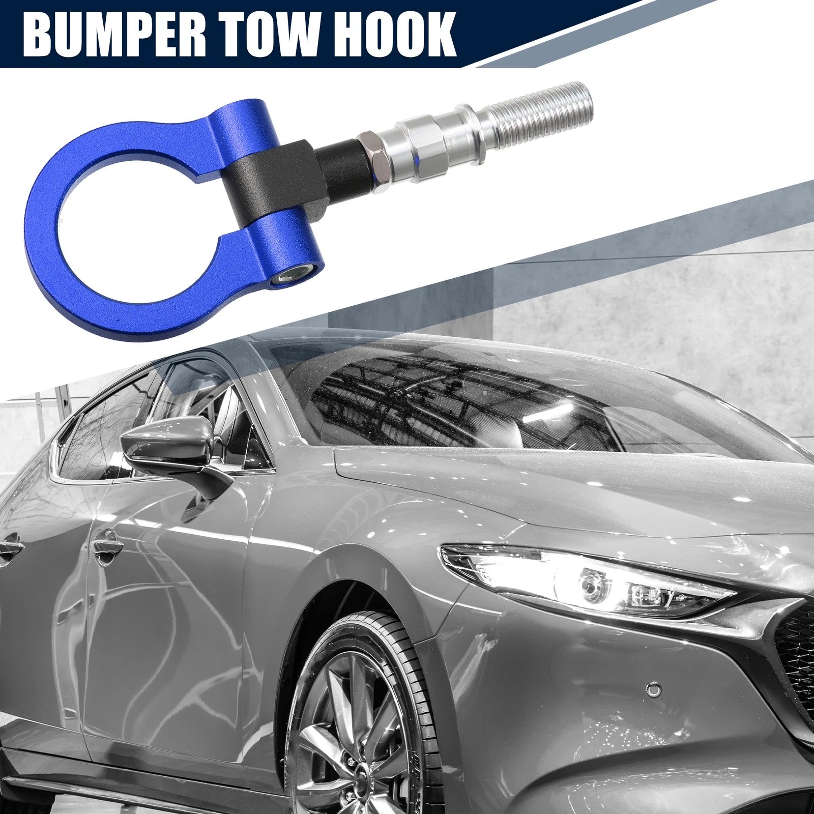 Trailer Tow Hook Screw Front Blue Round for Mazda 3 (2004–2009)