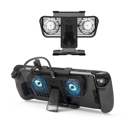 2 Blue LED Fan Cooling Holder Bracket for Steam Deck/Switch/OLED