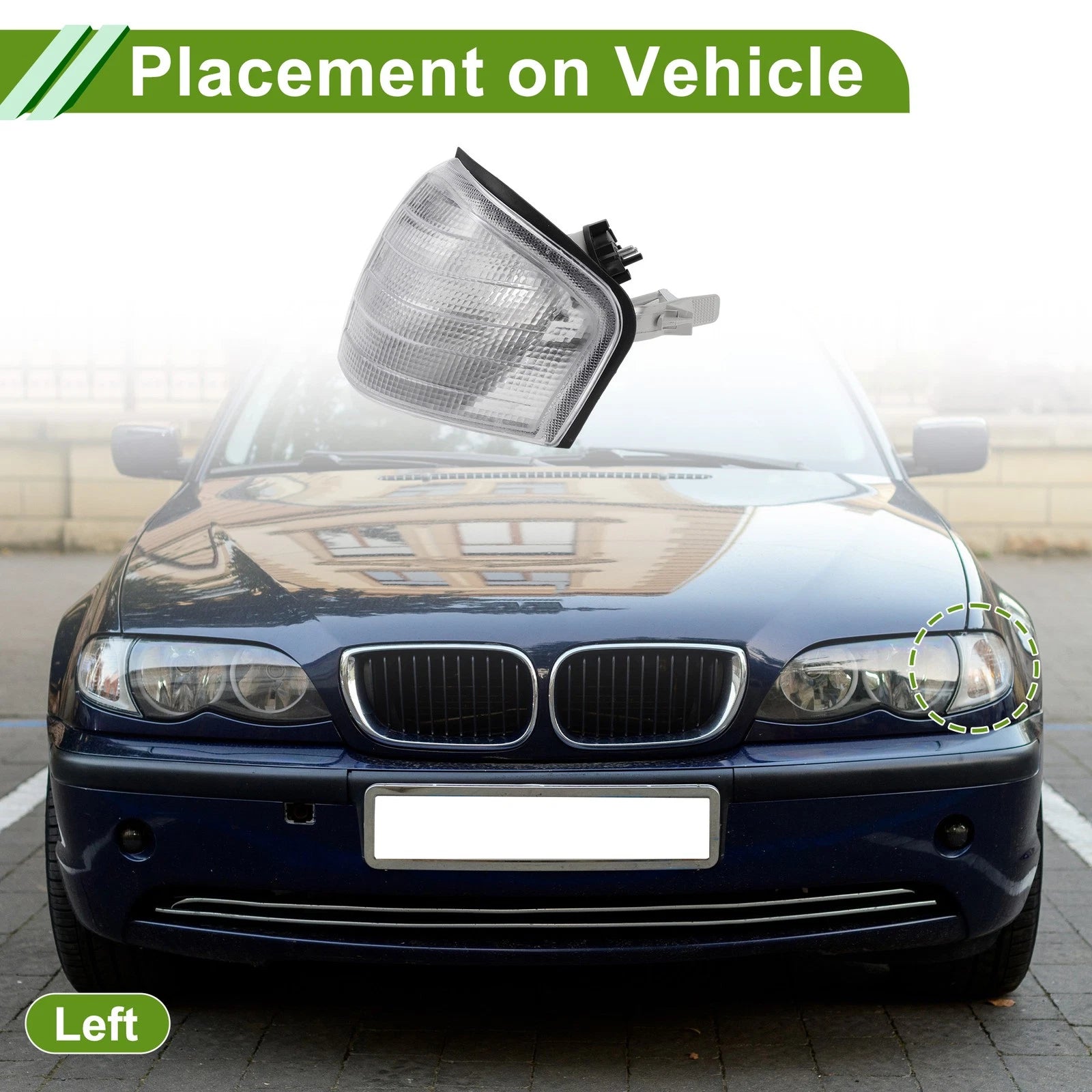 Left Front Corner Signal Light Cover Replacement for Mercedes-Benz (1994–2000)