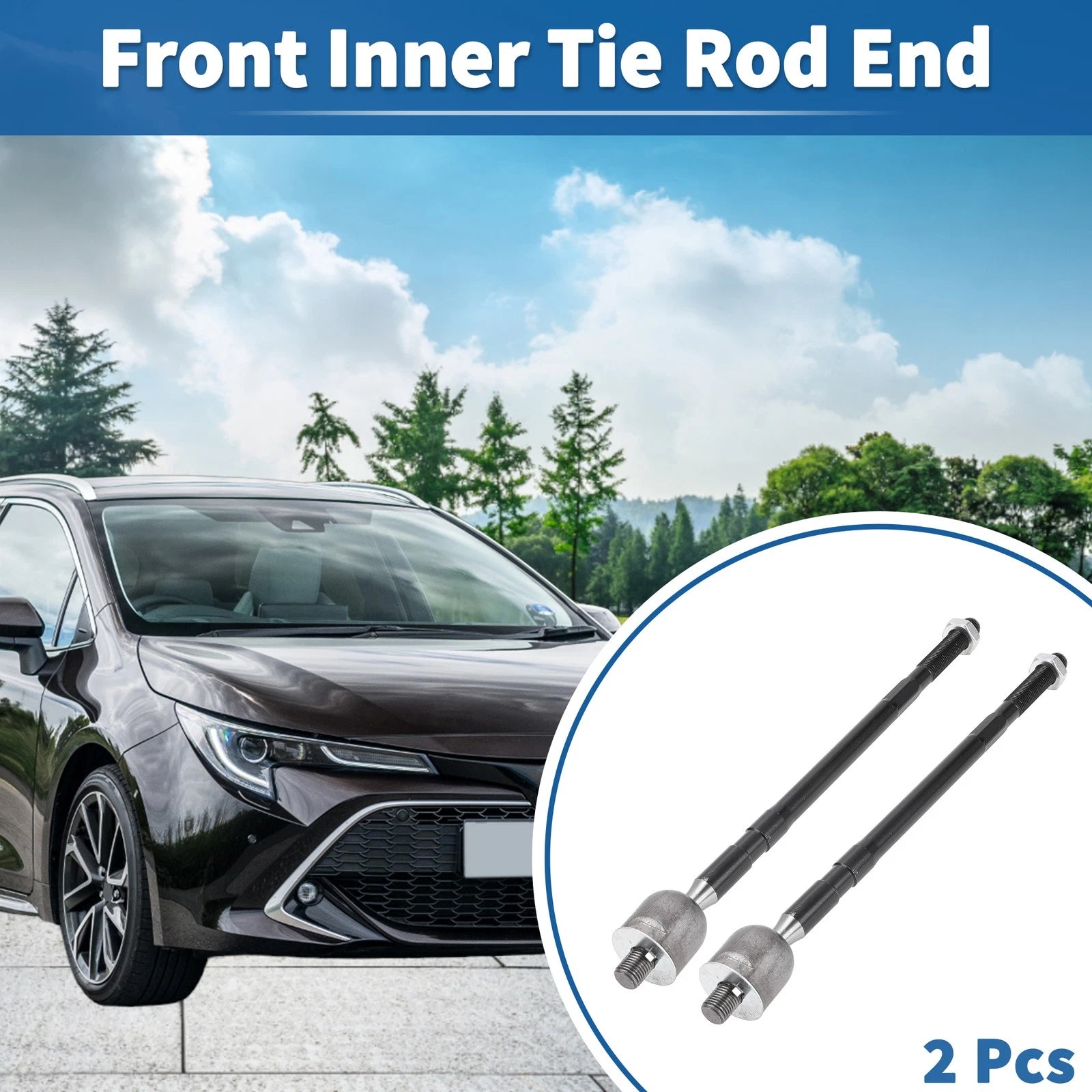 2 Pcs Front Inner Tie Rod End Links for Toyota RAV4 Corolla (2005–2015)
