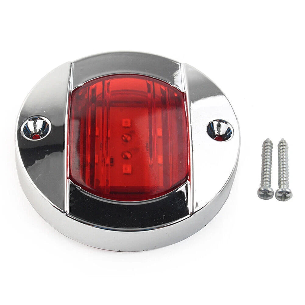 2X Round 24V LED Side Marker Trailer Lights Red for Truck Trailer RV Car