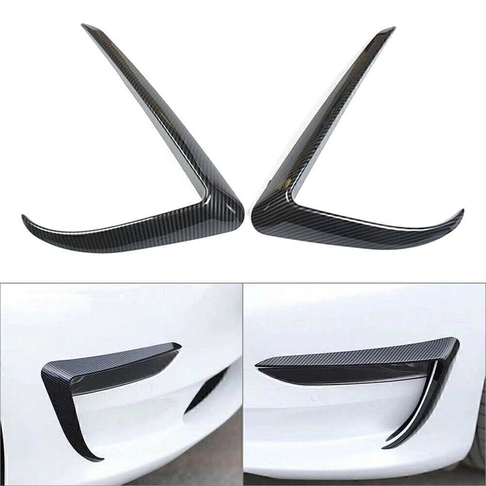 2X Front Fog Light Eyebrow Cover Trim for Tesla Model 3 (2017–2022)