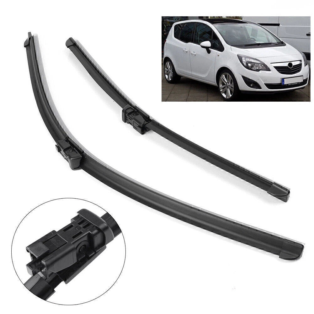 Pair Front Windshield Wiper Arm Blades for Opel Meriva B (2010–2017)