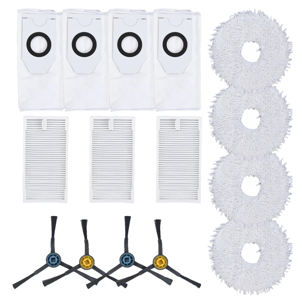 Side Brush Filter Mop Cloth Dust Bag Kit for V12 Accessories