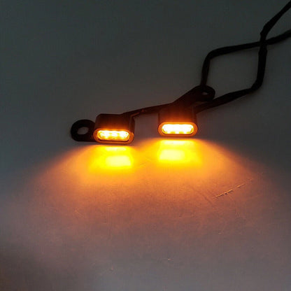 2x Front turn signal light mini light for harley 1996-17 Dyna models Black+Smoke
