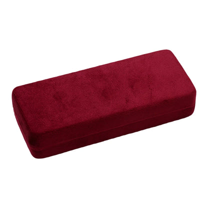 Compact Flocked Velvet Eyeglass Case with Metal Support Structure
