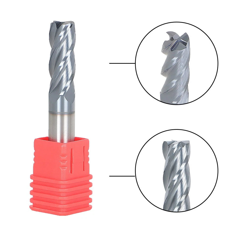 3/8" Carbide End Mill for - 4 Flute, .020 Radius