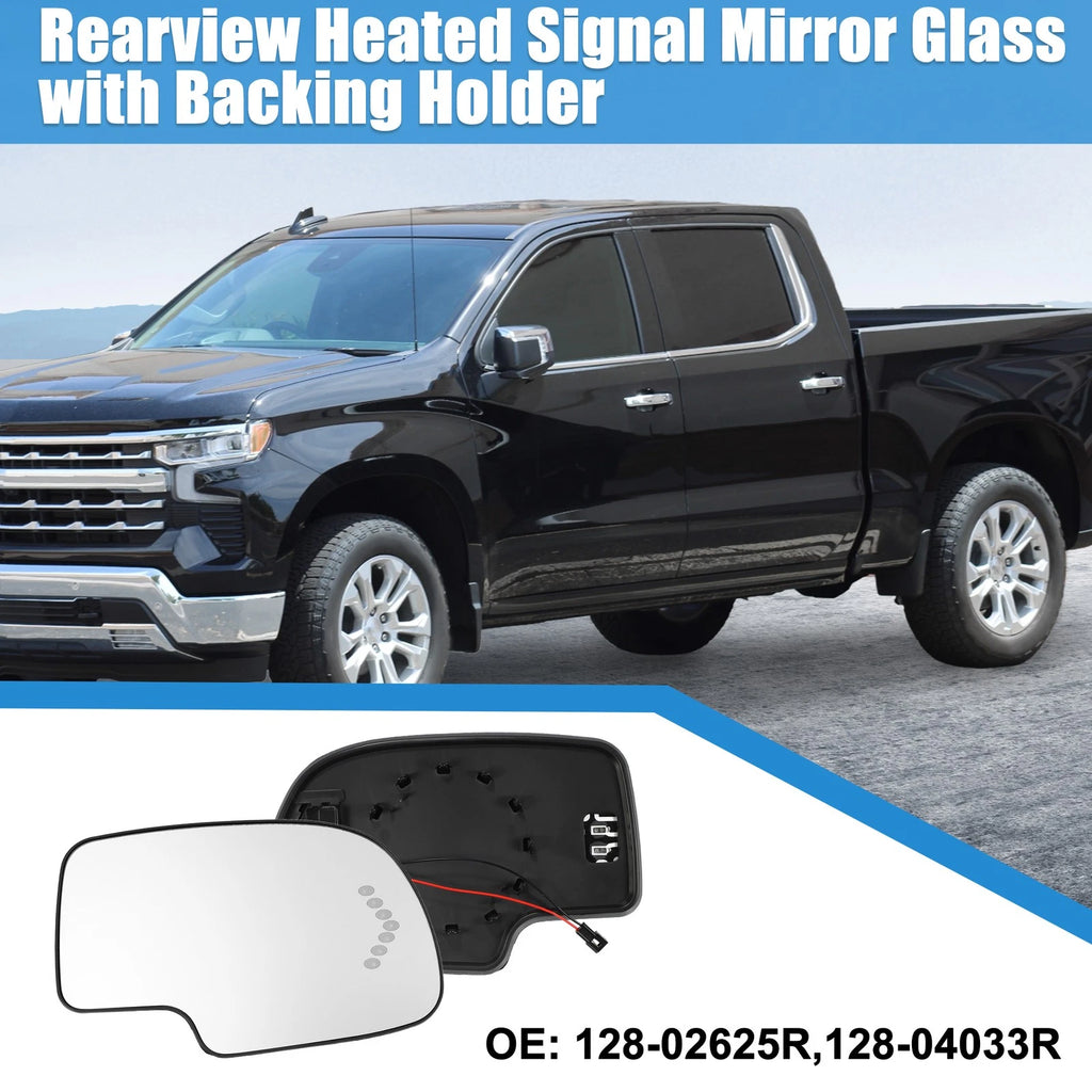 Right Rearview Heated Mirror Glass Replacement for Chevy Silverado Avalanche Suburban (2007–2013)