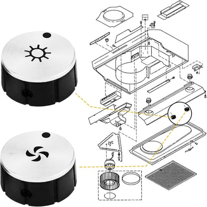 Blower Knob and Light Knob for Range Hood E64 E60 (SV08355)