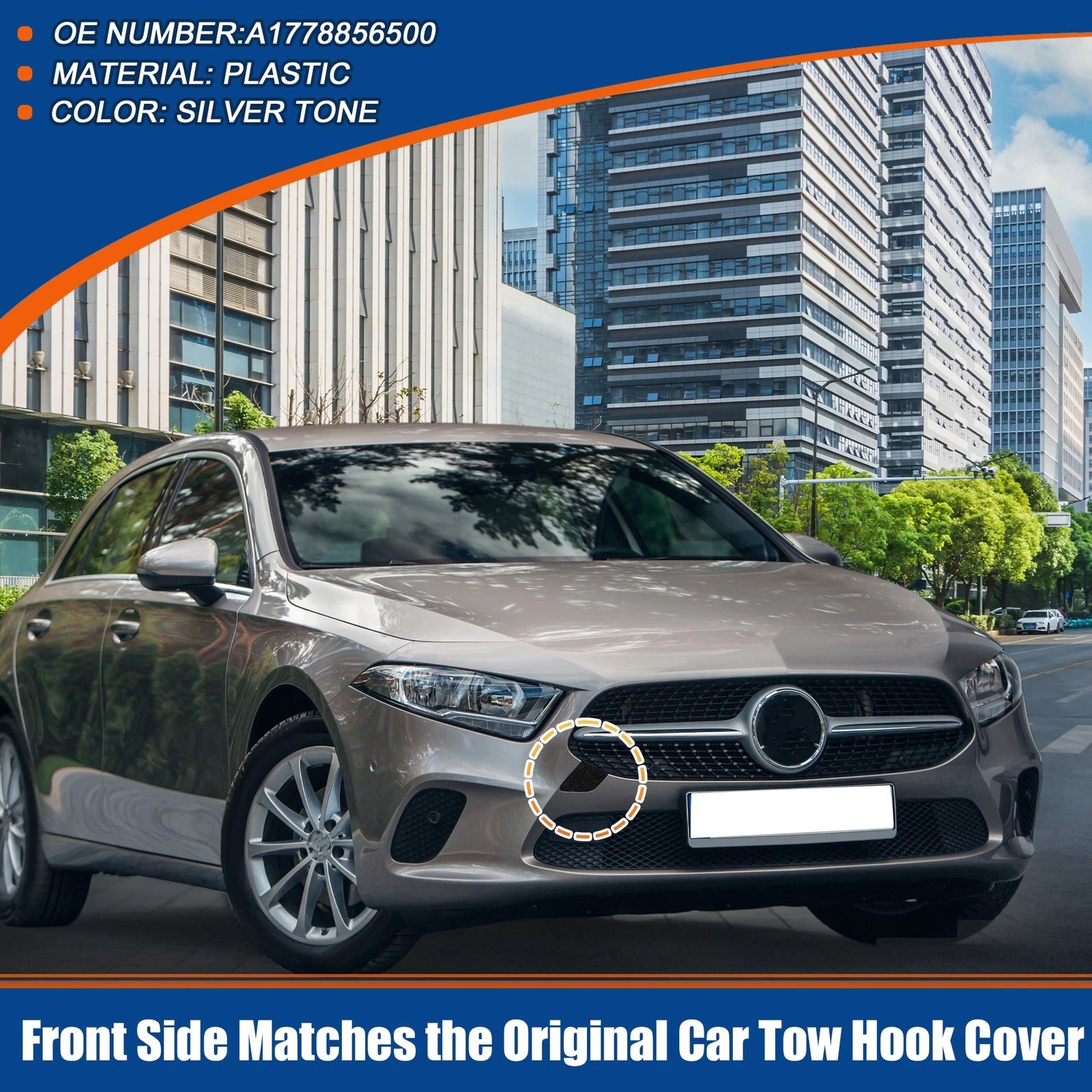 Front Tow Hook Cover Replacement for Mercedes-Benz A Class (2019–2024)