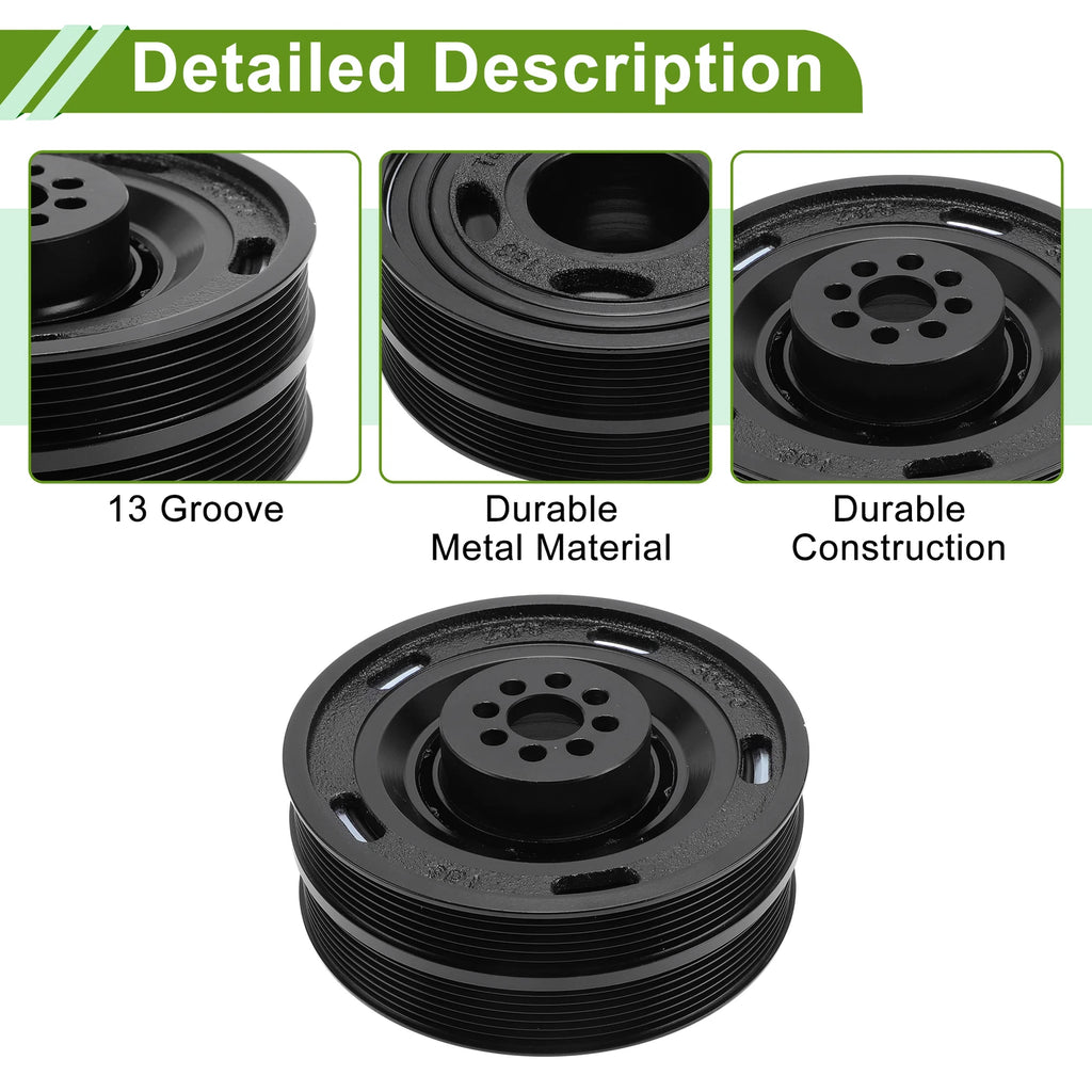 Engine Harmonic Balancer Crankshaft Pulley for Audi A7 (2012–2018) No. 06E105251E/06E105251F