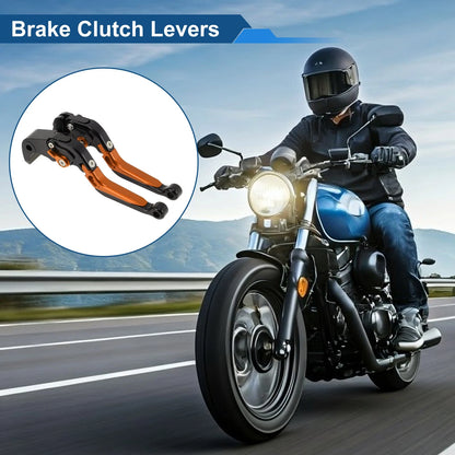 Brake Clutch Levers for Suzuki GSXR1000 (2009–2019) Black Head Orange Handle