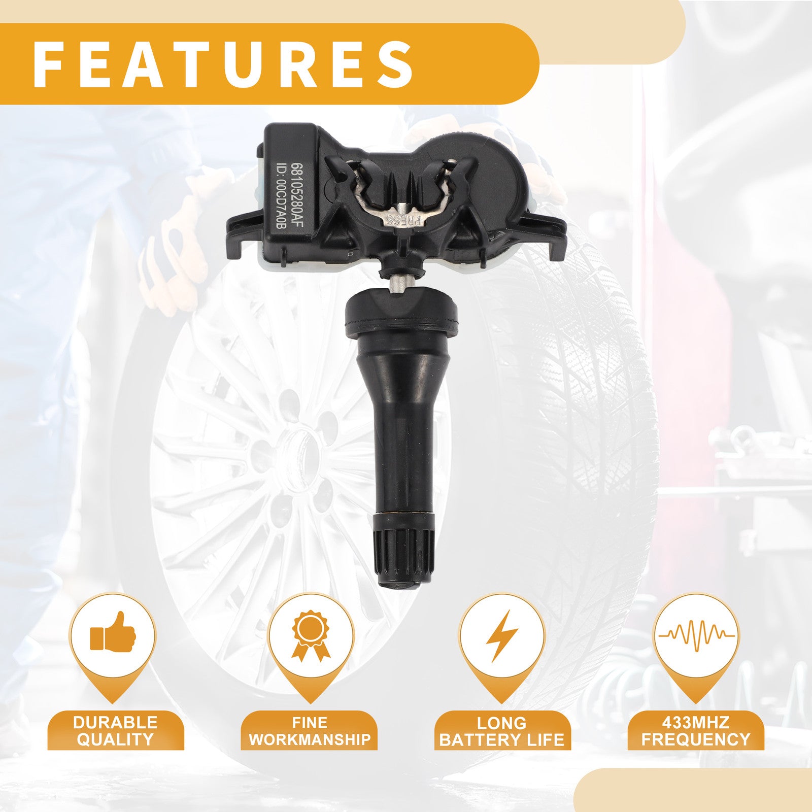 Tire Pressure Sensor Replacement for Jeep Renegade (2015–2016) 433MHz