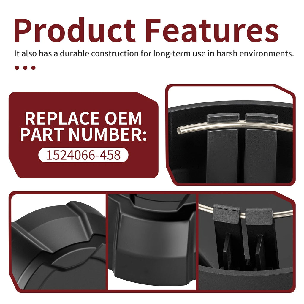 2X Rear Matte Black Rim Cap 1524066-458 for Polaris Ranger Crew SP 570 (2022–2025)