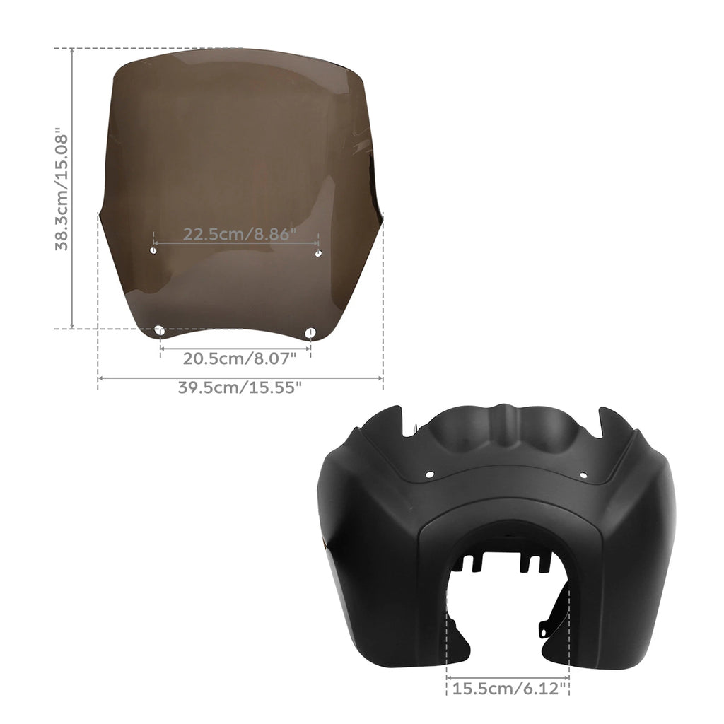 Front Upper Fairing with 15'' Windshield for Harley Street Fat Bob