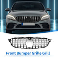 Front Upper Bumper Grille for Mercedes-Benz C250 Black Chrome (2015–2018)