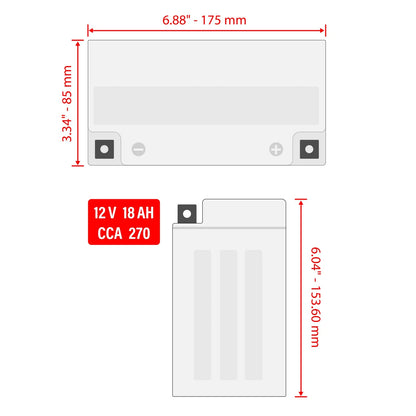 AGM Battery for Seadoo RX (2000–2001) - 278000477, 278000712, 278001756