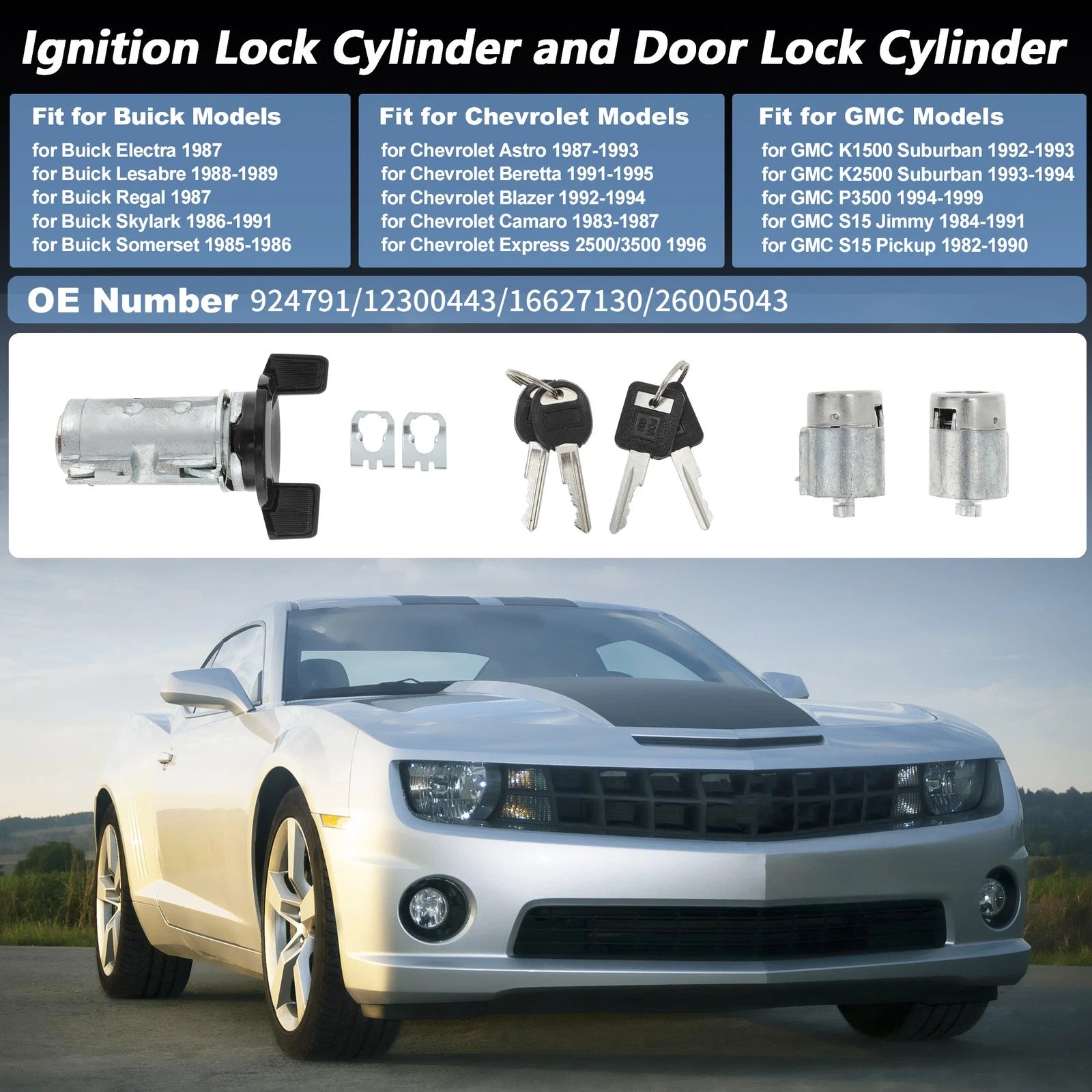 Ignition Lock Cylinder and Door Lock Replacement for Chevrolet Camaro (2010–2015)