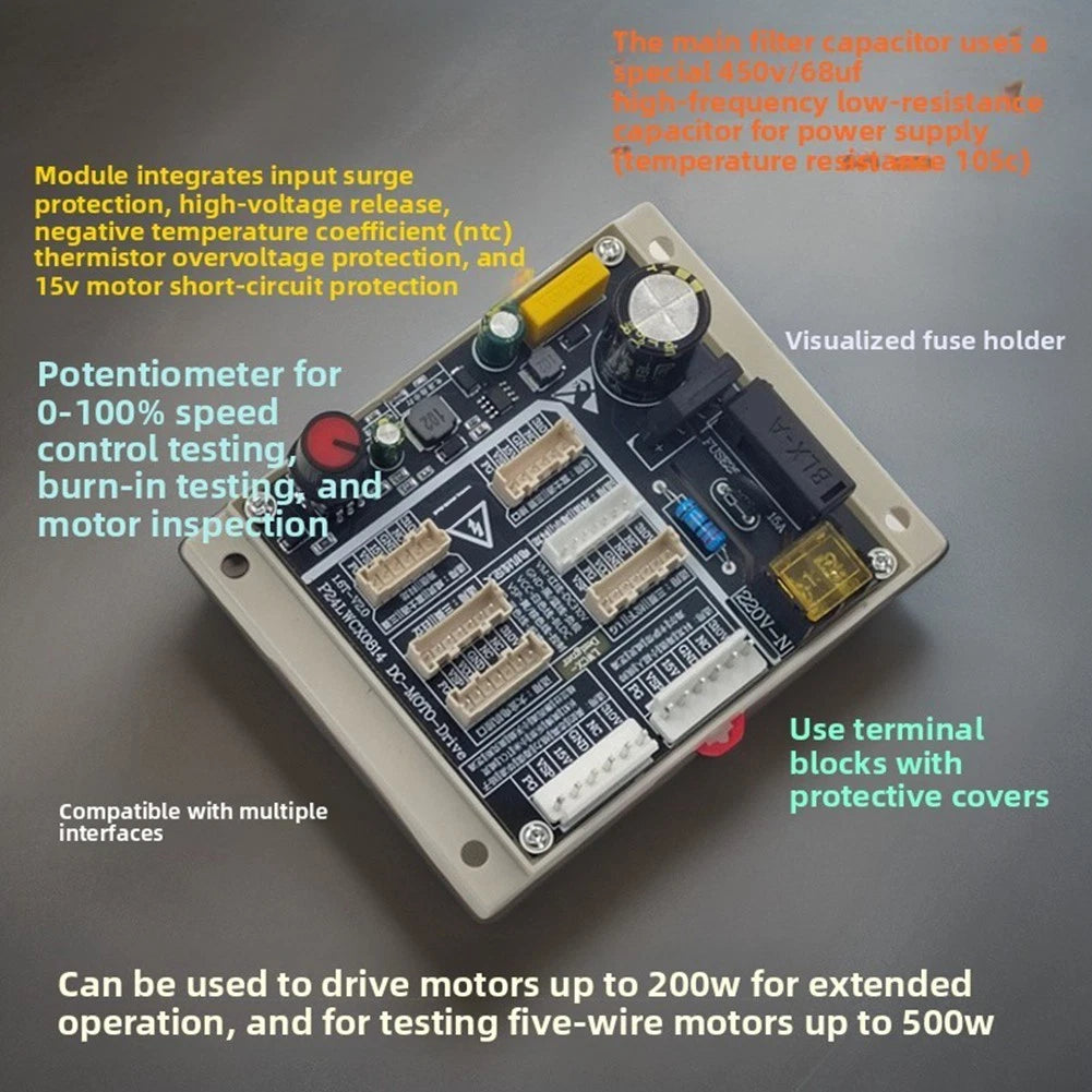 Fan Driver Board PCB 90.8x85.6mm for Motor Aging Tests (450V/68uF)