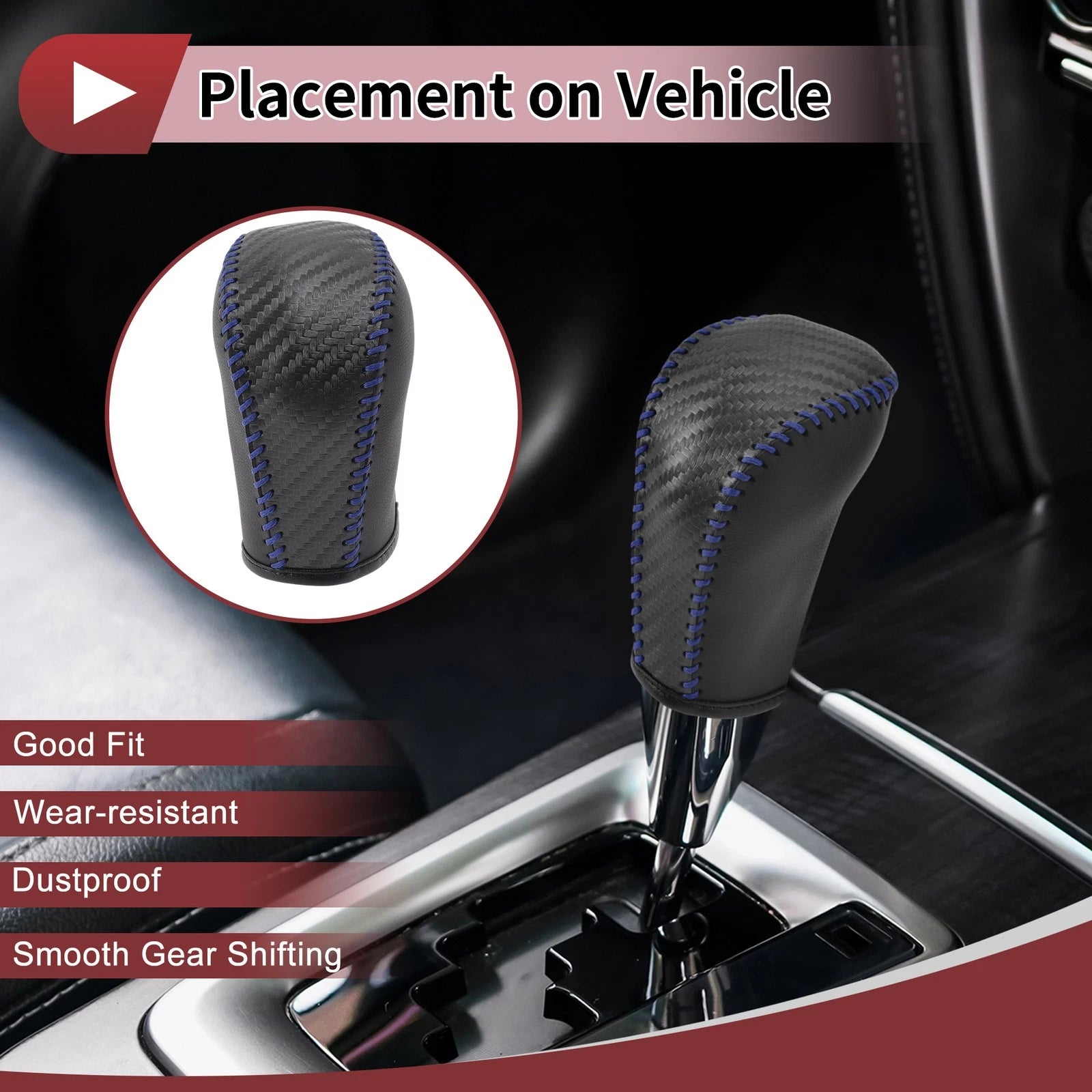 Gear Shift Knob Cover Replacement Faux Leather for Subaru Forester (2006–2012)