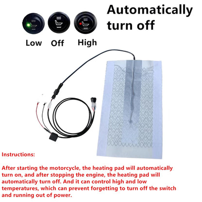 12V Universal Motorcycle Auto Switch Carbon Fiber Seat Heater Element Heated Pad