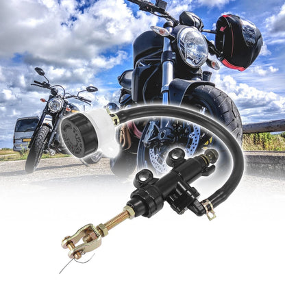 Rear Brake Master Cylinder Pump with Reservoir for Motorcycle Dirt Bike (Black)
