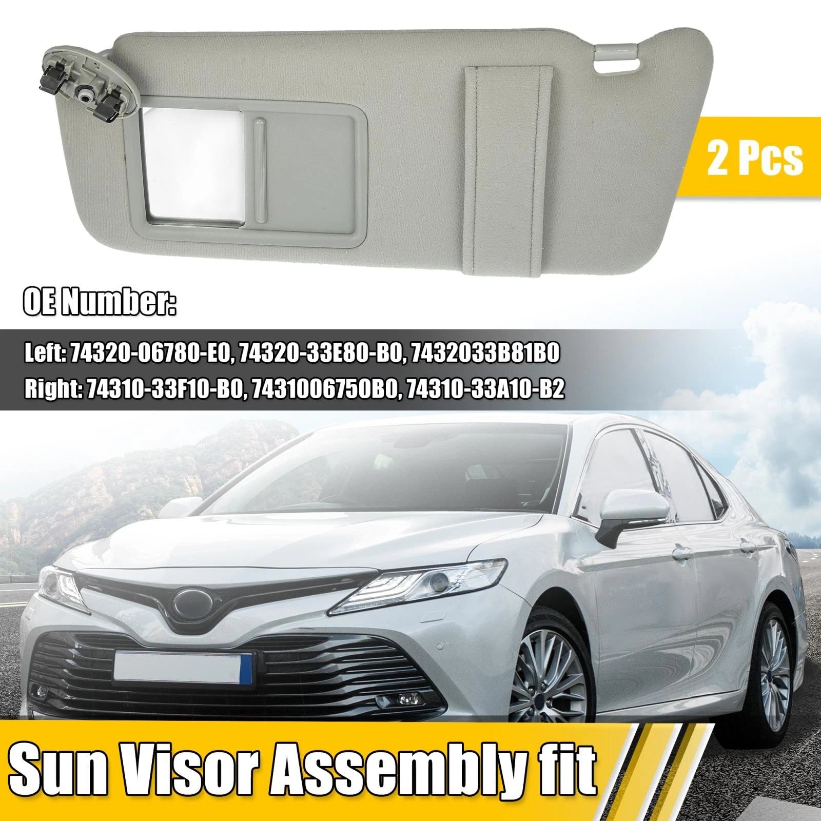 Sun Visor Assembly Kit 2PCS for Toyota Camry Left Right (2012–2024)