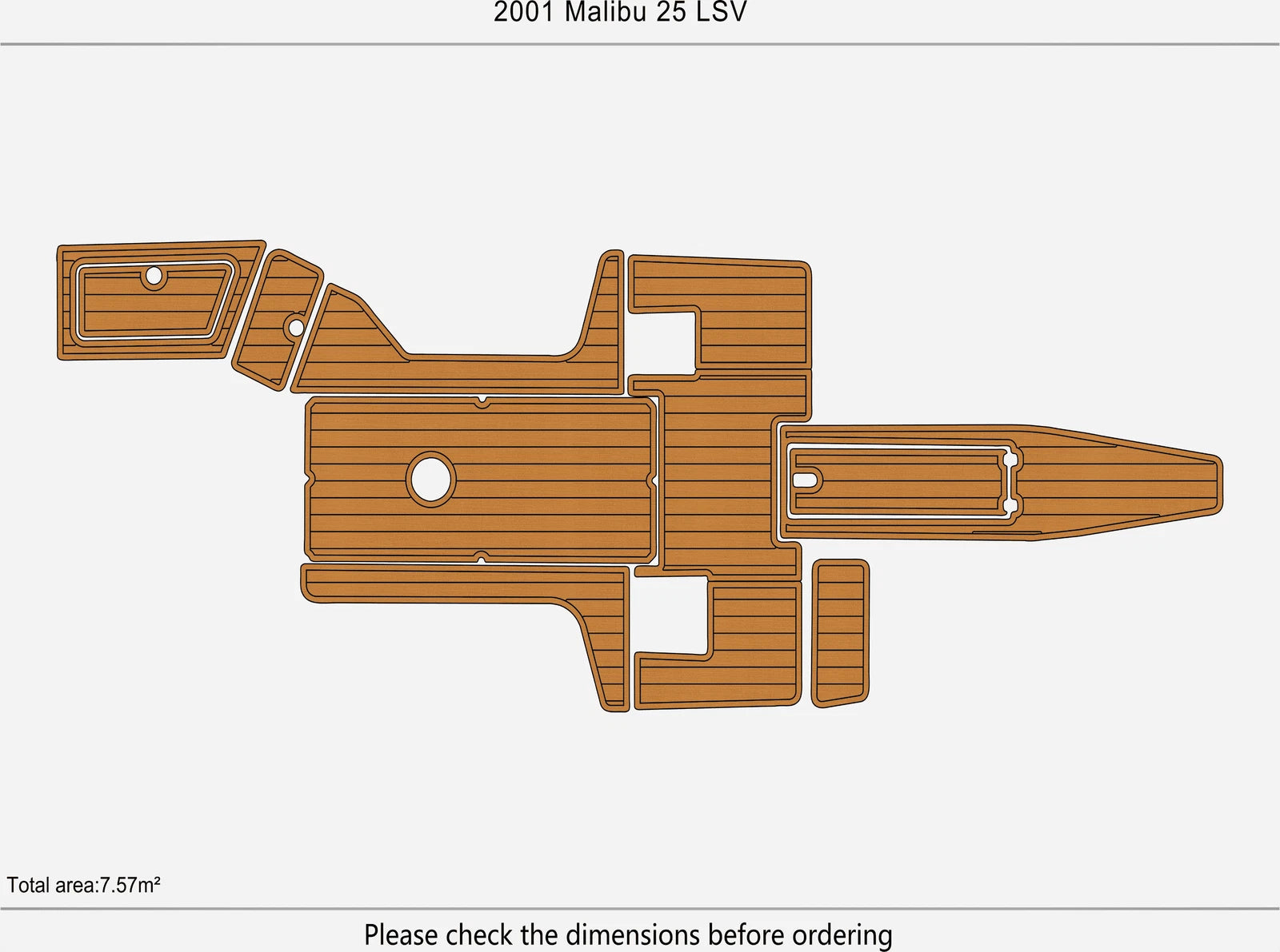 EVA Foam Pads for Malibu 25 LSV (2001) - Teak Deck Flooring