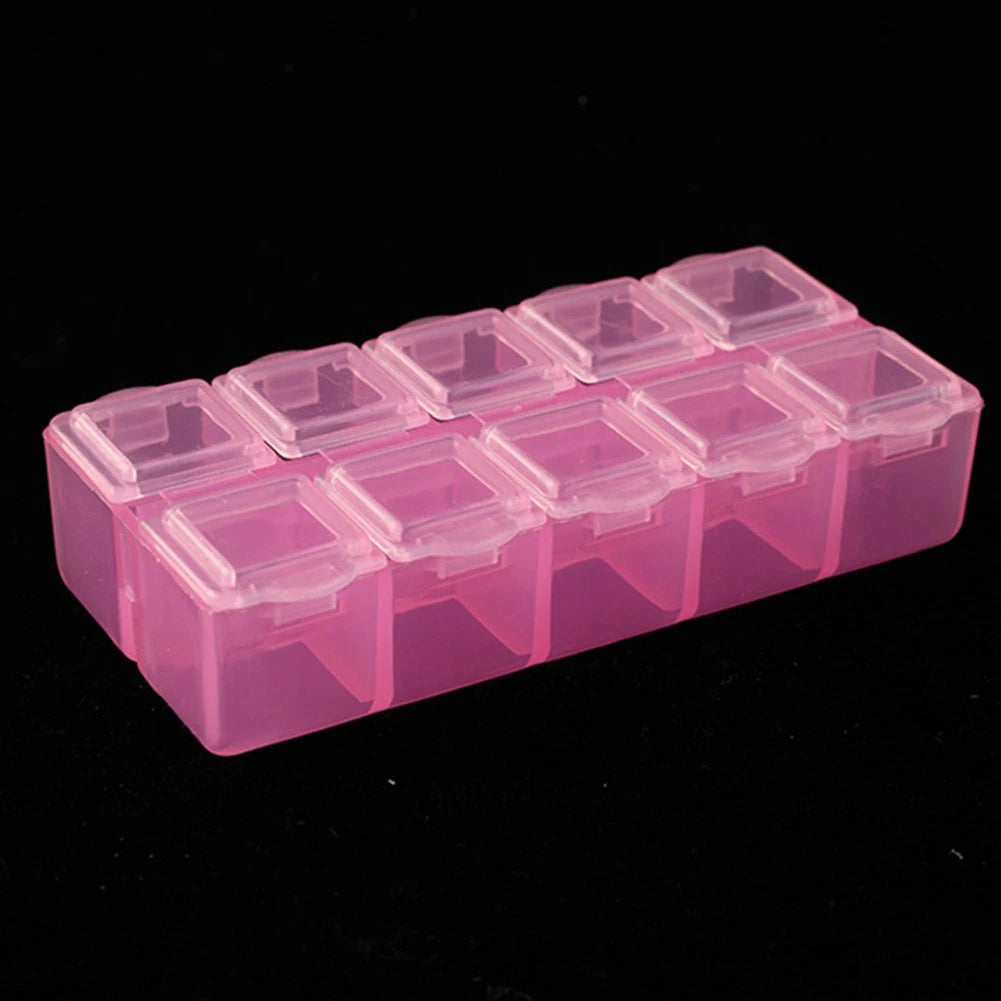 10-Pack Plastic Storage Containers for Crafts and Electronics