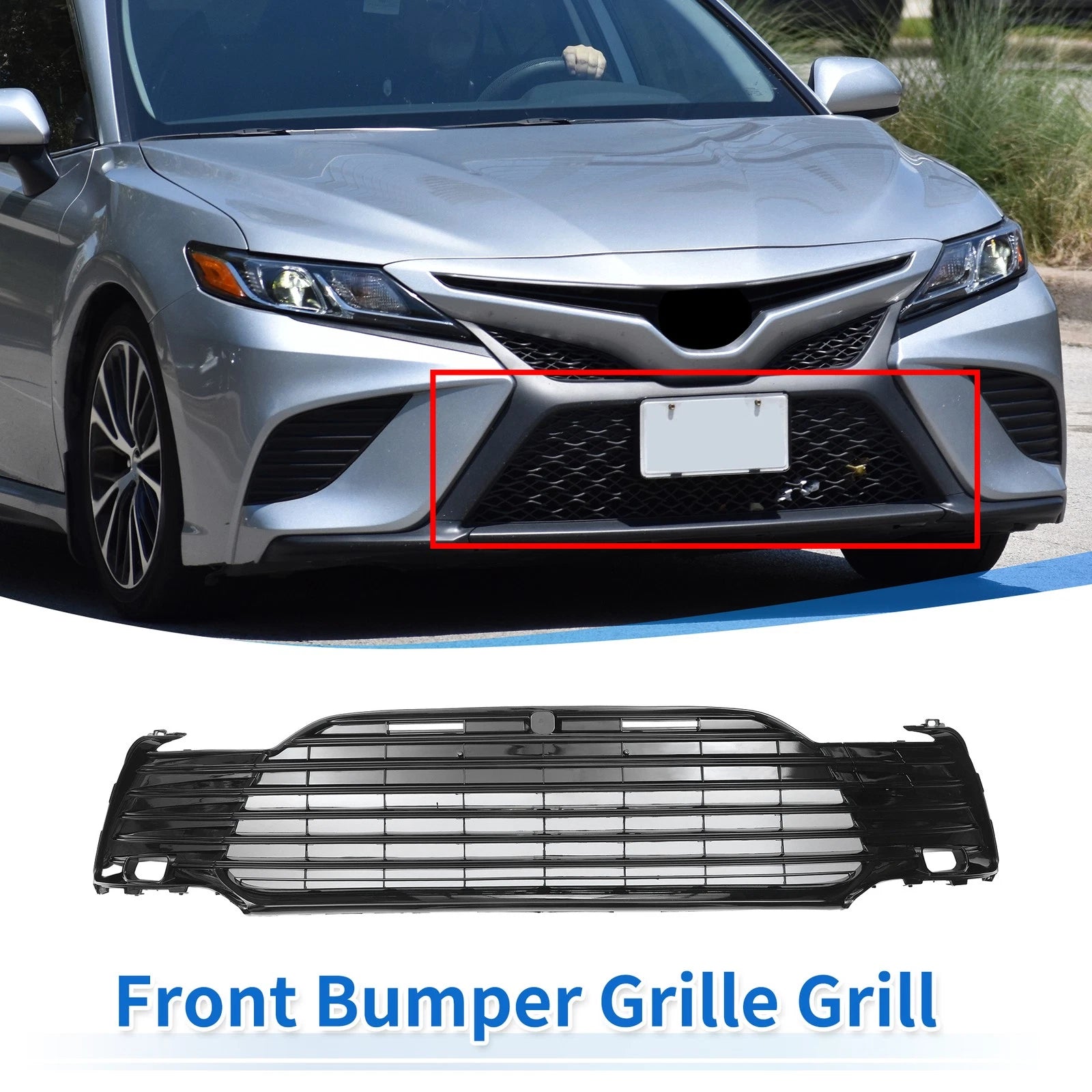 Front Lower Bumper Grille Grill Replacement for Toyota Camry LE (2021–2022)