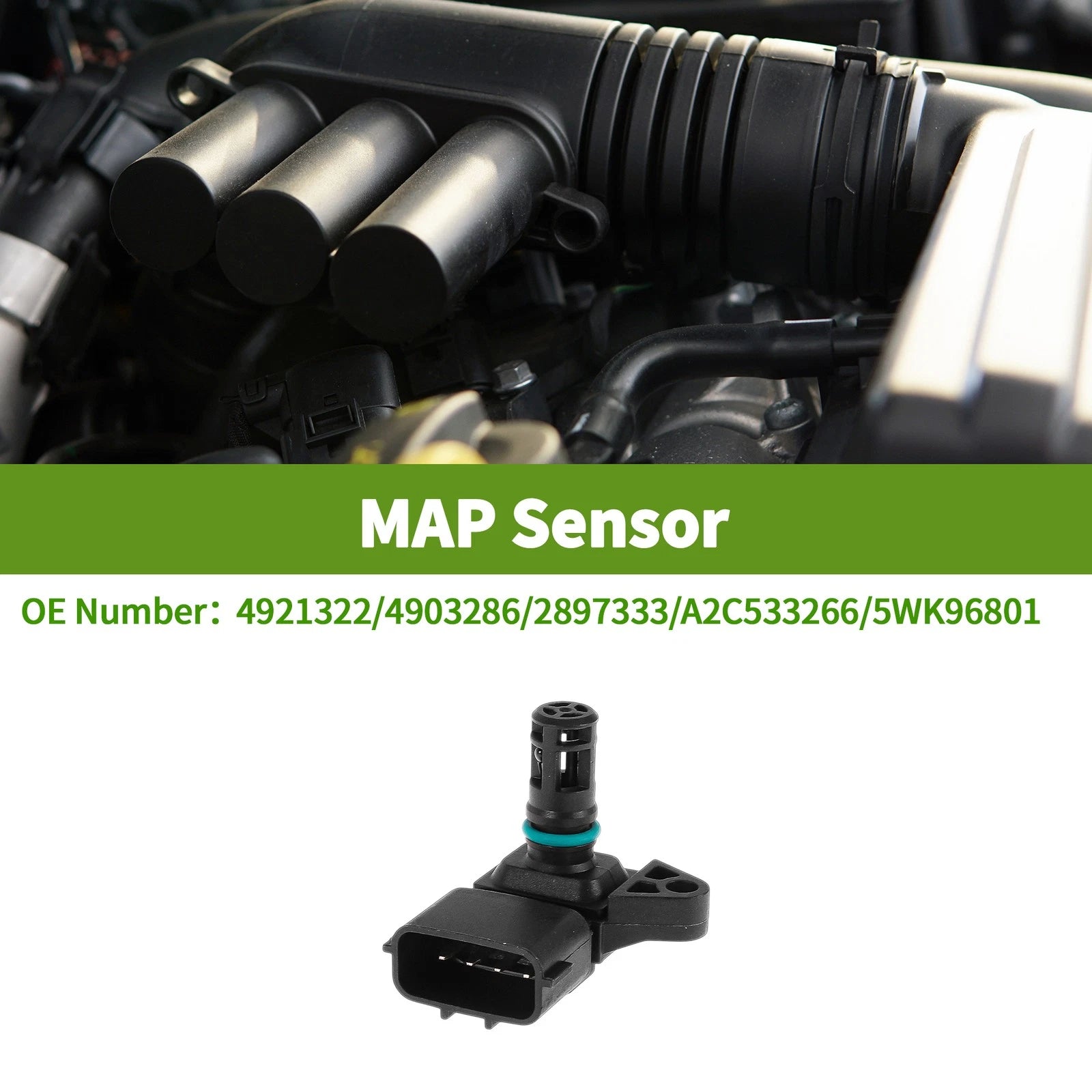 Manifold Absolute Pressure MAP Sensor Replacement for Dodge Ram 2500 3500 (2003–2018)