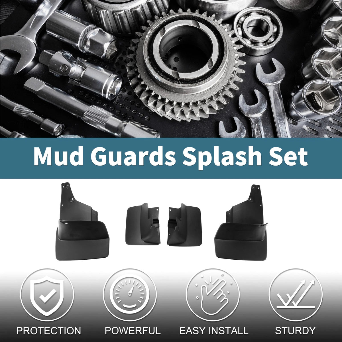 Mud Flaps Splash Guards 1 Set for Toyota Land Cruiser LC100 (1998–2007)