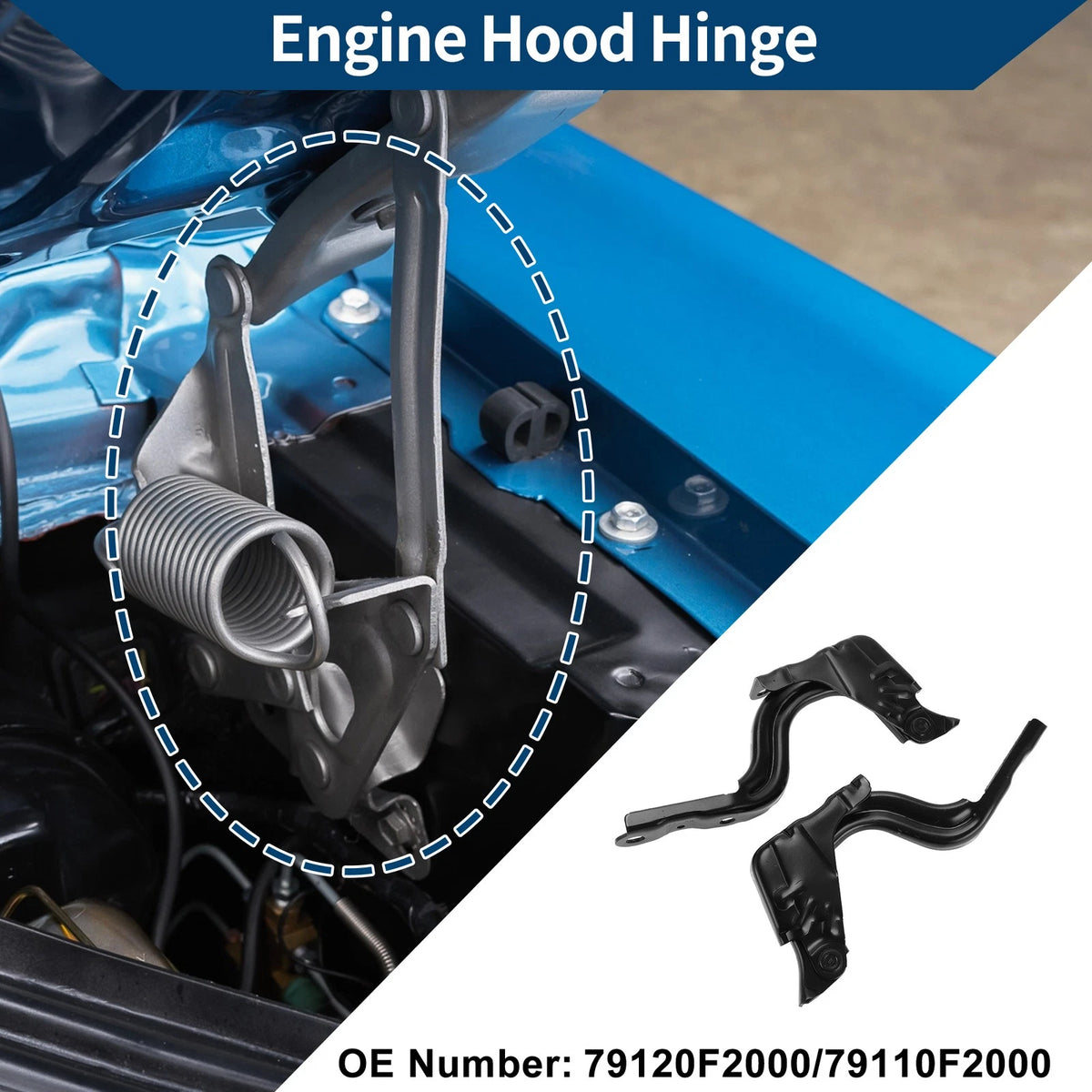 Hood Hinges Front Bonnet Bracket for Hyundai Elantra (2017–2020) 1 Pair
