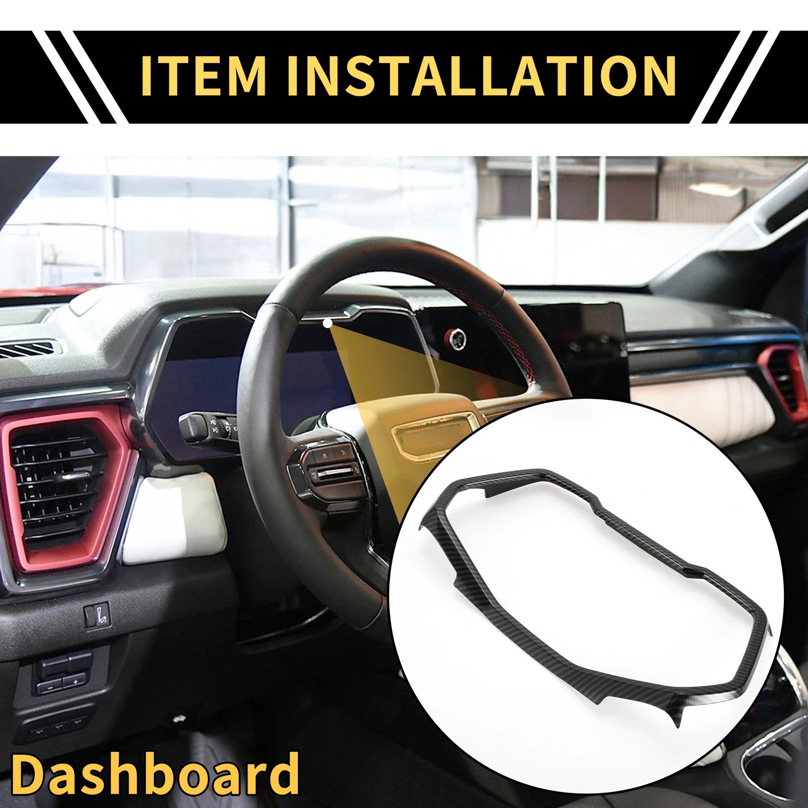 Dashboard Meter Panel Frame Cover for Chevy Colorado (2023–2024) Carbon Fiber Pattern