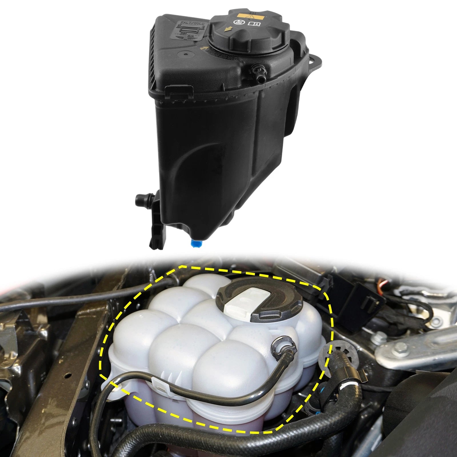 Coolant Reservoir Tank Replacement with Cap Sensor for BMW 550i E60 (2004–2010)