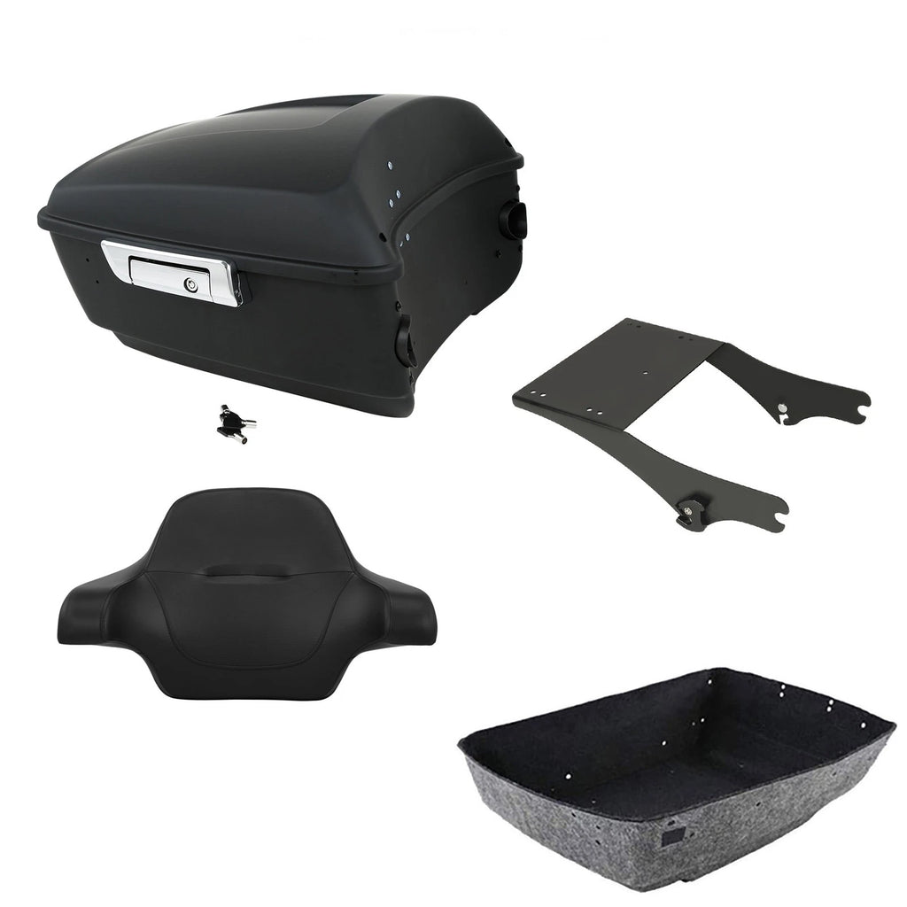 Matte Black King Trunk Backrest Mount for Harley Touring Electra Glide (1997–2008)